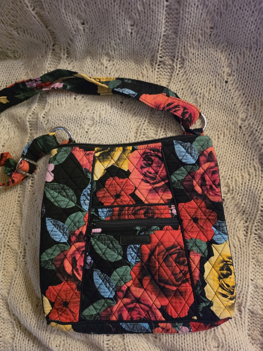 Vera Bradley Quilted Crossbody Bag - Red, Yellow, Blue, Green